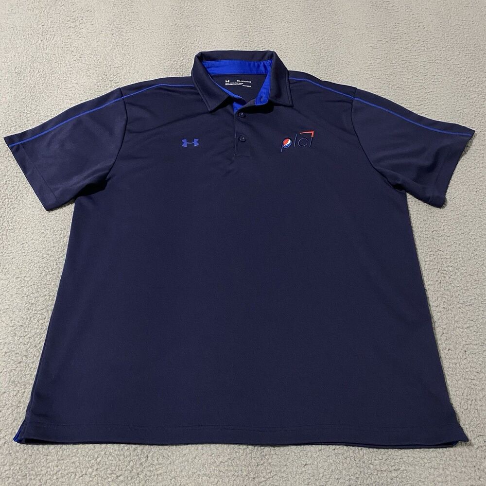 Pepsi Logistics Polo Shirt Under Armour Mens 2XL XXL Blue Employee Office Golf